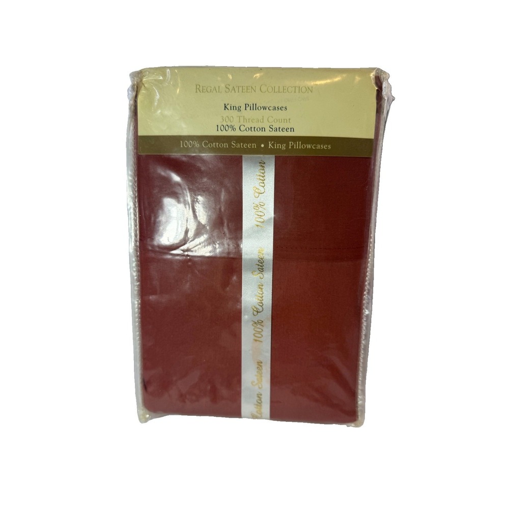 Regal Sateen Collection King Pillowcases 300 TC 100% Cotton Sateen Solid Spice